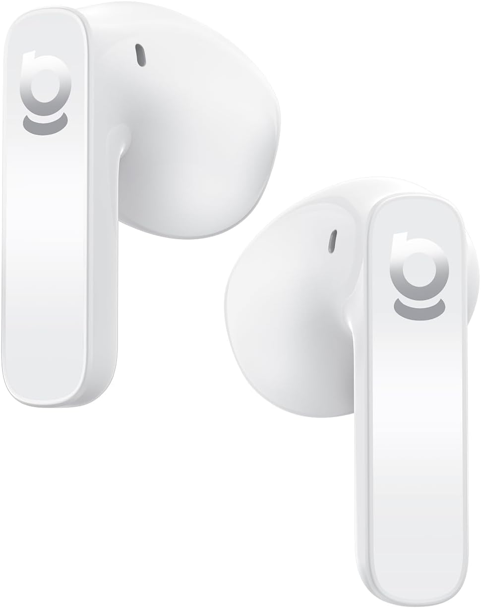 Baseus Bass BS1 NC Semi-in-Ear True Wireless Noise Cancelling Earbuds in white.