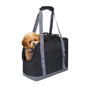 Dog Purse Carrier for Small Dogs, Soft Sided Pet Carrier with Pockets, Foldable Dog Carrier Purse for Puppy, Rabbit, Cat, Washable Breathable Pet Carrier, Dog Carrier Bag for Outdoor Shopping Travel