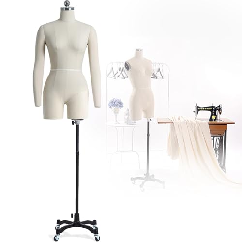 Maniqui Costura Mujer Modista Profesional De coser Forma del vestido Mujer, Maniquí Torso Femenino para Exhibición de Escaparate para exhibir vestidos y diseño de ropa,WITHarms-L84