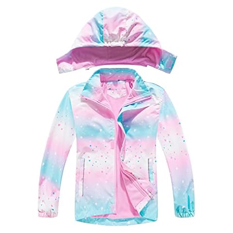 NATUST Girls Fleece Lined Waterproof Jacket Cover