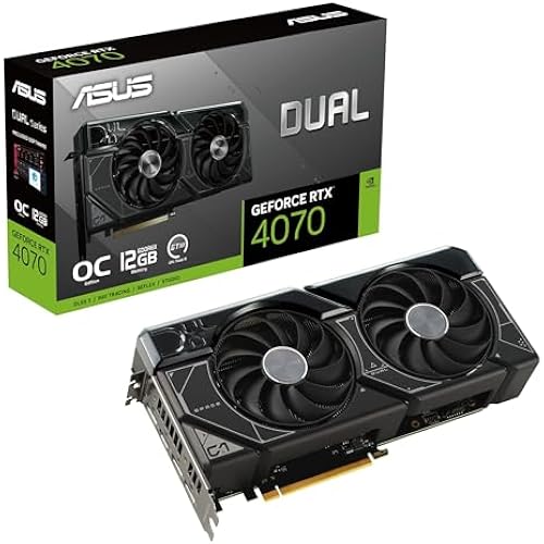 ASUS Dual GeForce RTX 4070 OC Edition 12GB GDDR6X, IP5X, Auto-Extreme Technology, 144-Hour Validation Program, HDMI 2.1a, DP 1.4a, 3 Year Warranty