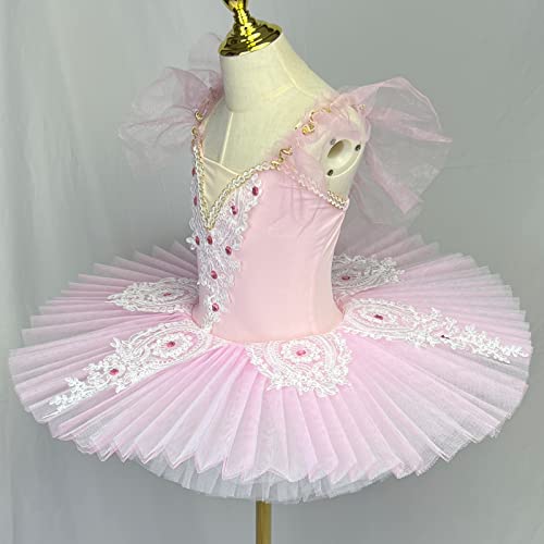 Girl's Professional Ballet Tutu Dresses Pancake Ballet Dance Skirts Sequin Kids' Ballerina Costume For Performance Pink #TOP5