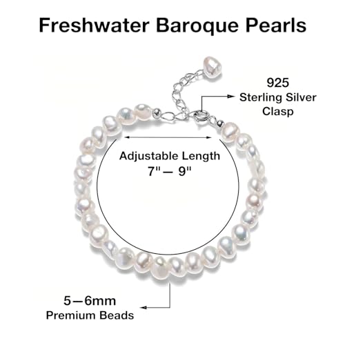 Natural Baroque Pearls Link Bracelets for Women Freshwater Cultured Pearls Strand Bracelets Handpicked Pearl Elegant Jewelry3
