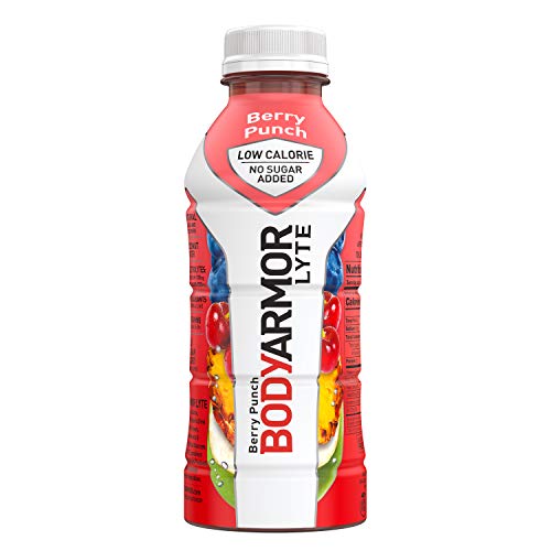 BODYARMOR LYTE Sports Drink Low-Calorie Sports Beverage, Berry Cherry, 16 Fl Oz (Pack of 12), Natural Flavors With Vitamins, Potassium-Packed Electrolytes, No Preservatives, Perfect For Athletes