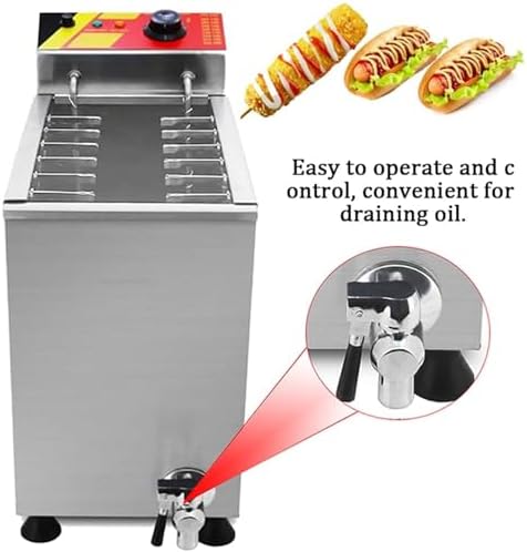 25L Electric Deep Fryer for Corn Dogs, Professional Snack Maker, High Capacity Korean Style Fryer, 110V, Ideal for Parties & Events, Commercial Use