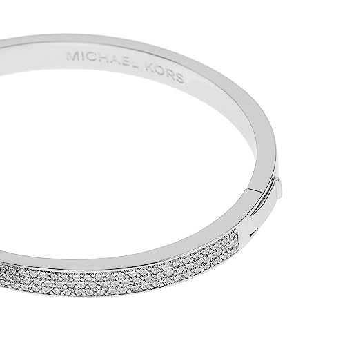 Michael Kors Women's Platinum-Plated Pavé Lock Charm Bangle by Michael Kors - Used condition - Image 2
