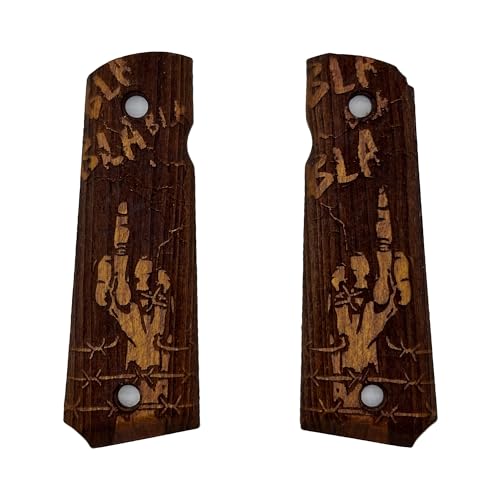 Grips en bois 1911 de qualité supérieure avec découpe Ambi Safety pour Colt et Kimber - 2