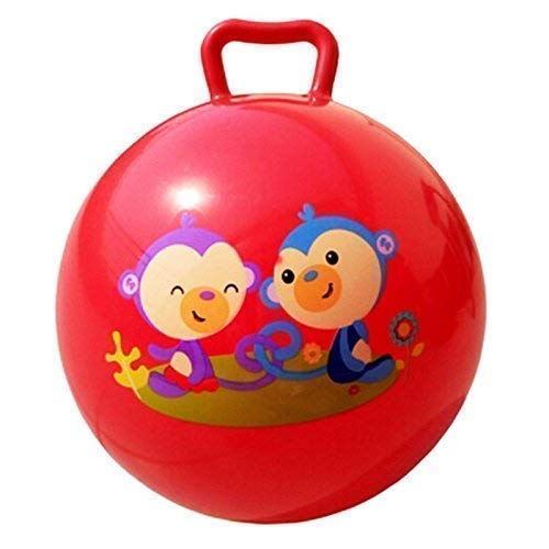Dravizon Jumping Kid's Ball Rubber Hop Ball, Kangaroo Bouncer, 65 cm Hoppity Hop, Jumping Ball, with Handle and Sit & Bounce || Color : Multi