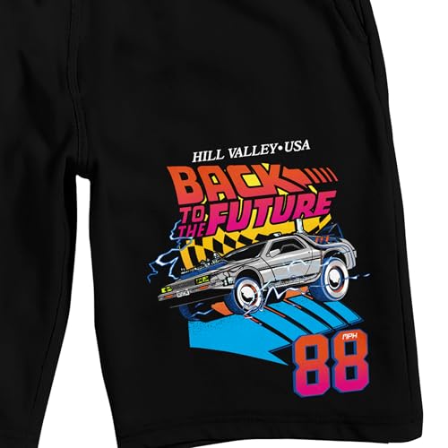 Back to The Future Delorean 88 Adult Black Sleep Pajama Shorts2