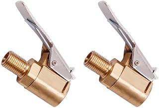 MEISO 2Pack Tire Air Chuck with Clip Adapter Heavy Duty 8mm Clip on Brass Locking Tire No Leakage Air Inflator Accessories for Inflator Compressor Pump Connect Air Chuck