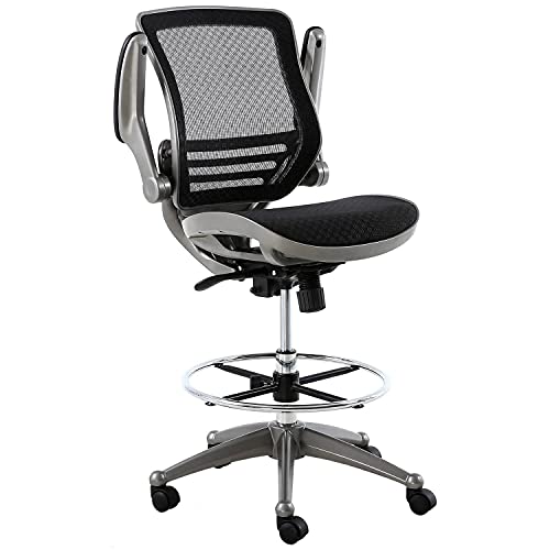 Harwick Evolve All Mesh Heavy Duty Drafting Chair, Gunmetal Finish #TOP6