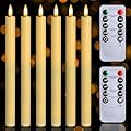 SUNGEGE Flameless Taper Candles, 6 Pack Taper Candles Battery Operated, Remote Control, Timer Function, Used for Decoration/Christmas/Weddings, Led Taper Candles, 10 X 0.78 Inch (Ivory)
