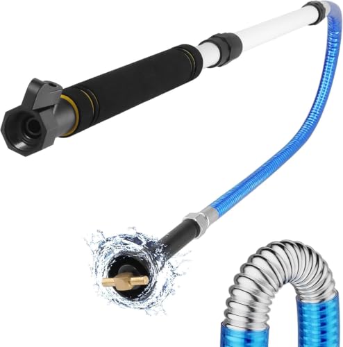 Frebuta Rv Black Tank Cleaner Wand,61.5' RV Holding Tank Swivel Stik Rinser 304 Stainless Steel Hose with Flexible Rotary Cleaning Sprayer For Camper Toilet RV Black Water Tank Cleaner Wand (60.5in)