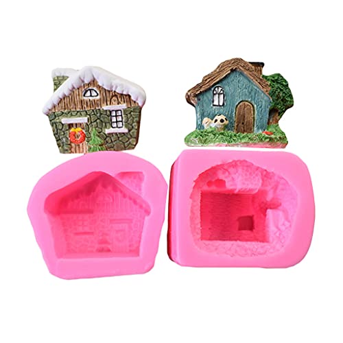 JIUYECAO 3D-Stereoskopische Weihnachts-Stein-Haus-Kerzenform, Pilz, Holzhaus, 3D-Weihnachtshaus, Kerzenform… – Bild 6