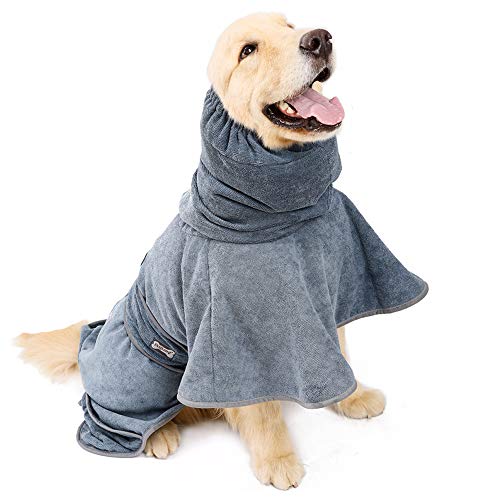 NACOCO Hunde-Bademantel, Handtuch, Mikrofaser, Haustier-Trockenmantel, feuchtigkeitsabsorbierende Handtücher, Mantel für Hund und Katze (G,S) Cover