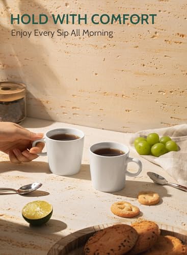 Image of Sweese 5oz Porcelain Espresso Cups Set of 4, Mini Coffee Mugs Demitasse Cups - White