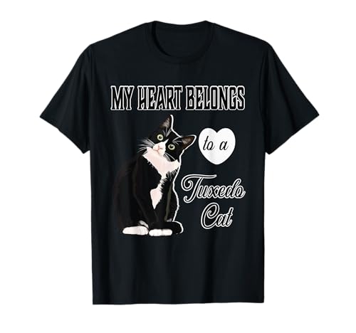 Mi corazón es para un gato con esmoquin, regalo para amantes de los gatitos Camiseta