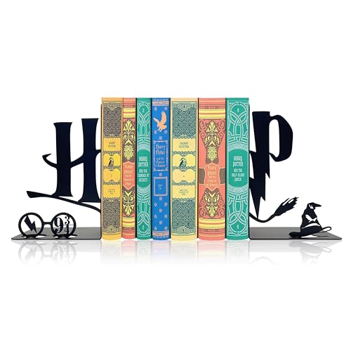 H&P Decorative Bookends Modern Kids Book Stopper for Shelves
