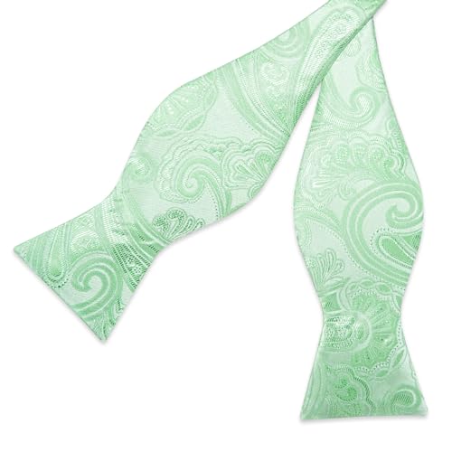 Image of DiBanGu Mens Silk Self Bow Tie Set 4PCS for Tuxedo Wedding