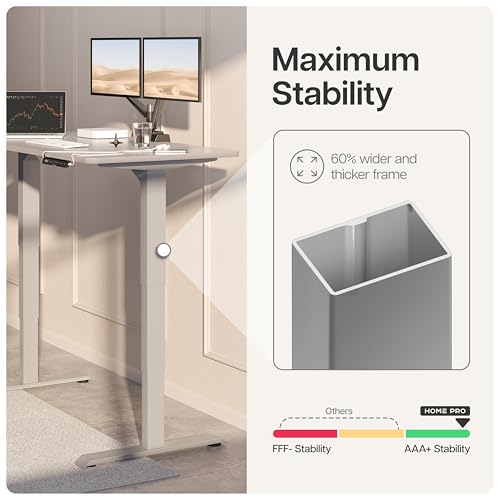 Desktronic HomePro Frame in hoogte verstelbaar bureauframe - elektrisch in hoogte verstelbaar bureau met fluisterstille dubbele motor en touchscreen - hoog draagvermogen - - Afbeelding 6