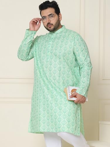 Image of SOJANYA Plus(Since 1958) Men's Cotton Checked Kurta