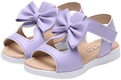 Vokamara Big Girls Fashion Bow Sandals Summer Shoes Violet 35