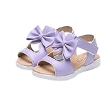 Vokamara Big Girls Fashion Bow Sandals Summer Shoes Violet 35