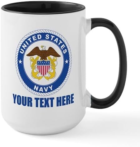 CafePress Custom Personalized Personalized U.S. Navy Emblem Large Mug 15 oz (444 ml) Ceramic Coffee Mug