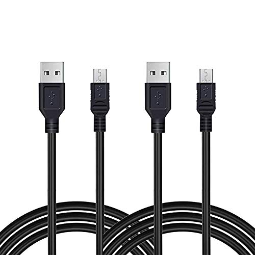 6.6Ft PS3 Controller Charger Cable, 2Pack Long Mini USB Data Sync Transfer Charging Cord Compatible with Playstation 3, PS3 Slim, PS Move Controller