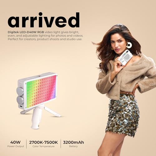 Image of Digitek LED Video Light Studio, for YouTube Video, Product Photography, Makeup Shoot and More (LED-D40W RGB)