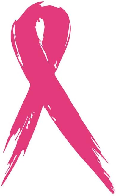 WSQ Breast Cancer Awareness Ribbon Vinyl Decal Sticker Premium Quality Vinyl Size 5-inch for Car Bumper Truck Van SUV Window Wall Boat Cup Tumblers Laptop or Any Smooth Surface