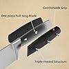 Knife Set, 7 Piece Sharp Chef Knife Set with Solid Wood Block, Unique One-Sided Magnetic Design, Full-tang Stainless Steel Knife Block Set for Home and Restaurants, Classic Elegant Black