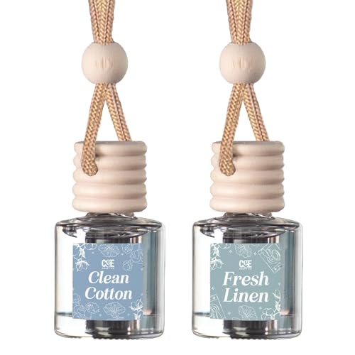 Image of CANDECraftCo Car Air Hanging Fragrance Oil, Car Auto Freshener for Essential Oils, Scents Fragrance Aromatherapy Automobile Diffuser, Long Lasting (Fresh Linen + Clean Cotton)