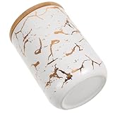 GAROZATION Keramik Teedose mit Bambusdeckel Luftdicht Mittelgroßer Küchenbehälter für...