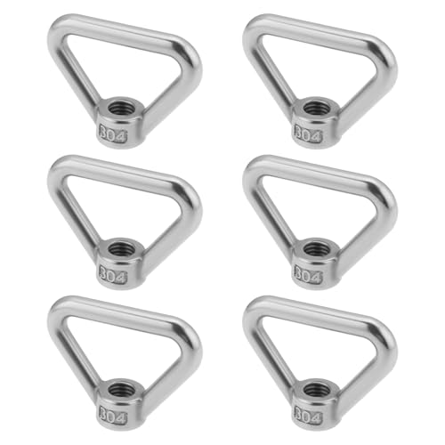Create idea 6Pcs M10 Lifting Eye Nut 304 Stainless Steel Triangle Ring Shape Nut Threaded Nuts
