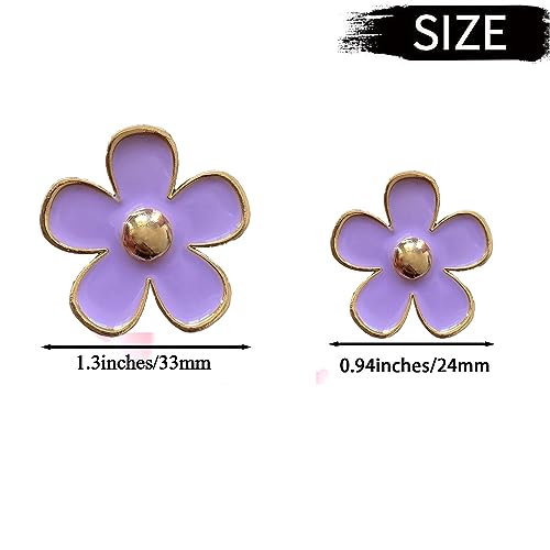 Image of 6pcs Daisy Flower Car Air Vent Clips with Fragrance Pads, Purple | Car Air Outlet Freshener Clip, Charm Car Inter Decor, Air Conditioning Outlet Clip Car Air Freshener Dashboard Accessories
