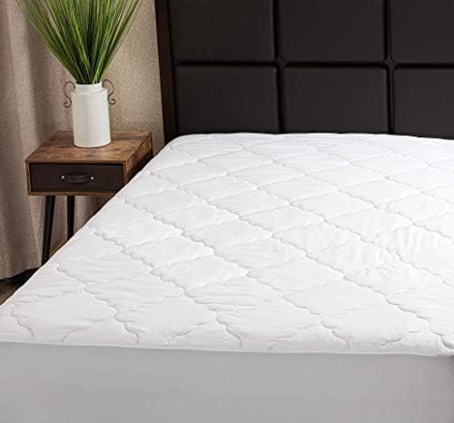 Micropuff Full Extra Long Mattress Pad Cover | Soft Down Alternative Fiber Fill | Fitted Quilted & Only Quality Fabrics Used (Full XL Size -54"x80") Stretches up to 15"