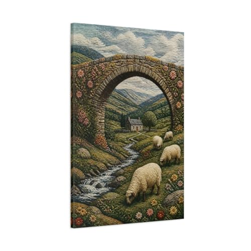 Tableau paysage illusion textile de haute qualite 60x90