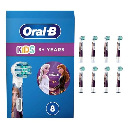 Oral-B Barn borsthuvuden för elektrisk tandborste, 8 stycken, för barn från 3 år, extra mjuka borst, frost, brevlådekompatibel förpackning