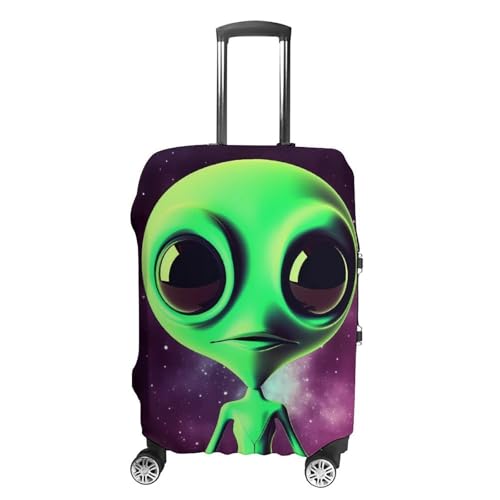 Green Alien Luggage Cover, Washable Elastic Suitcase Cover Protector Fit 18-32 Inch Luggage