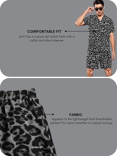 Image of DHRUVI Trendz Mens and Boys Rayon Co Ord Set | Trendy Night Dress | T Shirt and Short Set Combo Lounge | Stylish Summer Travel Wear | Matching Two-Piece for Vacation