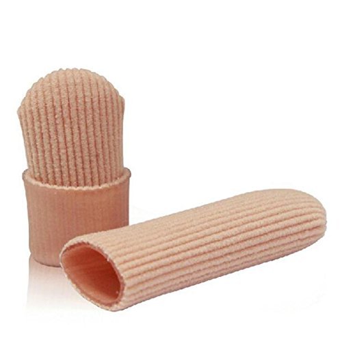 Image of SOHLER 6 Packs Closed Toe Caps Finger Covers Sleeve Protectors, Stretchable Fabric Lined with Soft Gel (Small 3 /8 inchx 2-1 /2 inch)