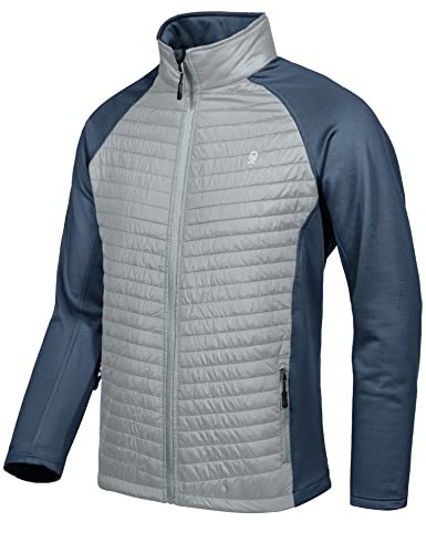 Image of Little Donkey Andy Men's Insulated Hybrid Jacket, Quilted Fleece Lined Running Hiking Jacket