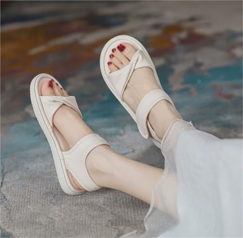 Women's Flat Sandals Open Toe Leather Sandals Lightweight Comfort Slingback For Daily Wedding Work Party Dressy Prom2