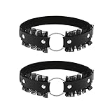 alisikee 2PCs Lace O-Ring Thigh Garter Belt, Adjustable Leg Garters for Women, Black