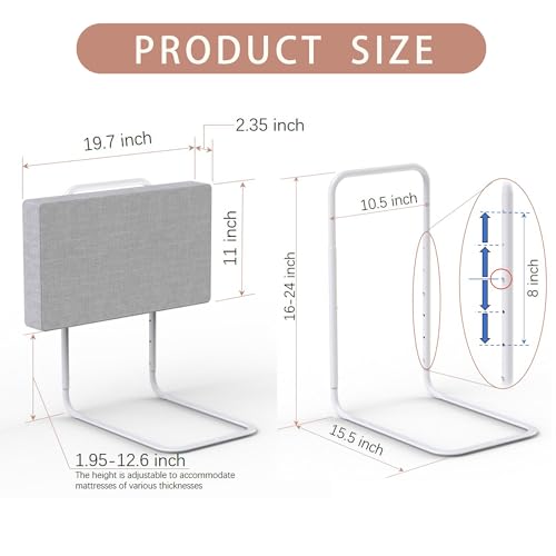 Image of Bed Rail Guards for Toddlers, Adjustable Bed Rails with Safety, Bed Side Rails for Twin, Full, Queen Bunk Size (Grey, 1 Pack)