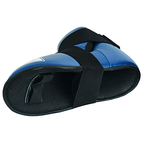 Bottes de compétition semi-contact en vinyle bleu brillant Playwell Taille M