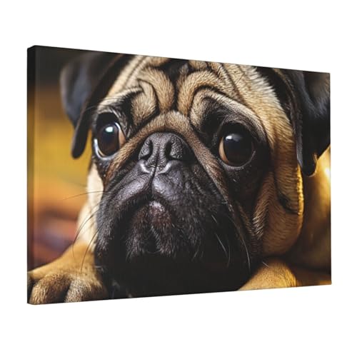 Toile de carlin pleureur pour corriger les murs vides avec un poster HD suspendu