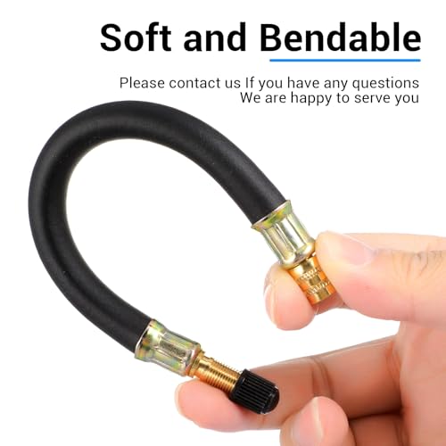 Image of 2 PCS Car Tire Valve Extender, 8.27 Inch Universal Flexible Schrader Tire Valve Stem Extension Adapter Compatible for Rv, Bike Motorcycle Stroller Bicycles Motorcycles and Portable Air Compressor