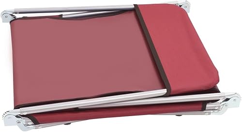 Miniatura 5 de vidaXL 2 tumbonas plegables para acampar al aire libre, jardín, patio, playa, piscina, tumbona relajante, silla de asiento de acero y tela roja